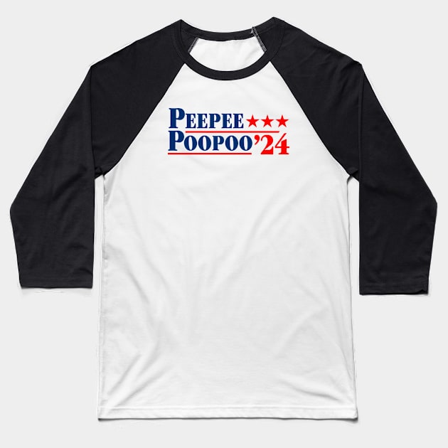 Pee Pee Poo Poo 2024 Peepee Poopoo '24 Meme Baseball T-Shirt by TrikoCraft